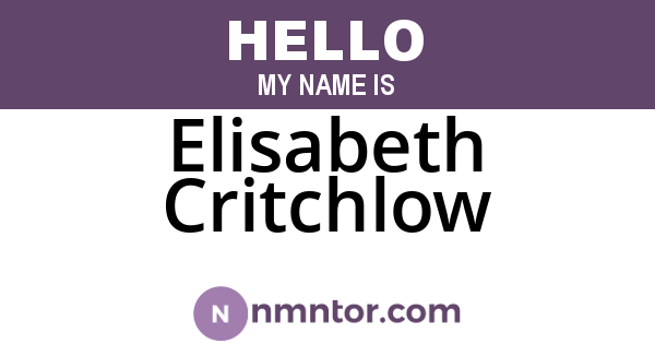 Elisabeth Critchlow