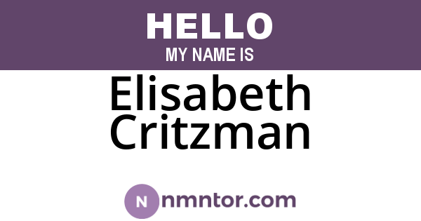 Elisabeth Critzman