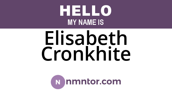 Elisabeth Cronkhite
