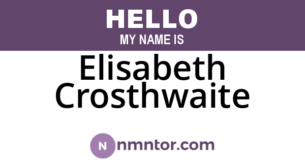 Elisabeth Crosthwaite