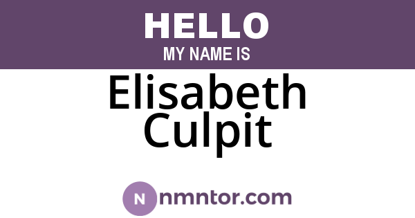 Elisabeth Culpit
