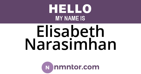 Elisabeth Narasimhan