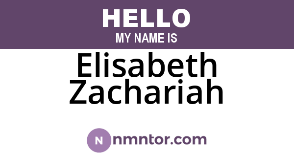 Elisabeth Zachariah