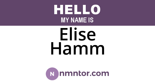 Elise Hamm