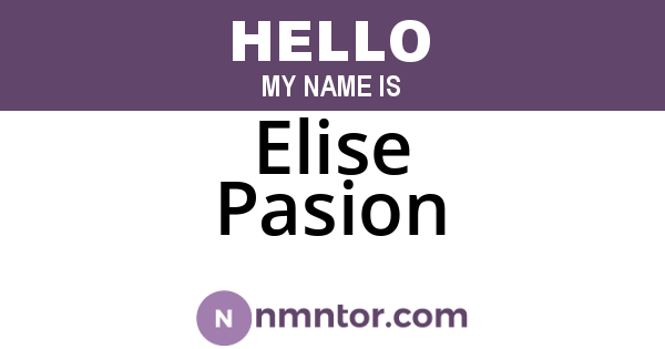 Elise Pasion