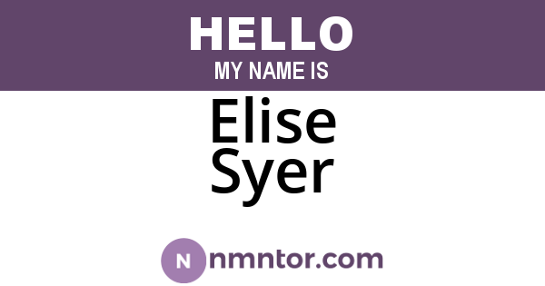 Elise Syer