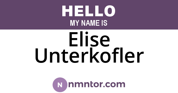 Elise Unterkofler