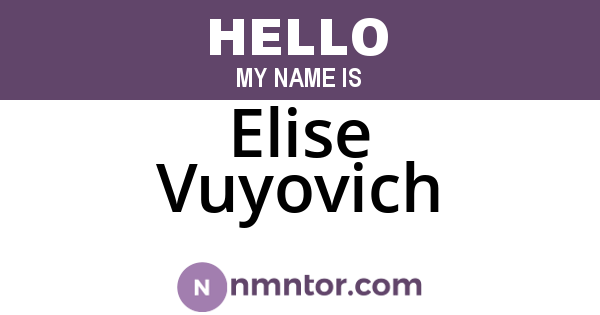 Elise Vuyovich