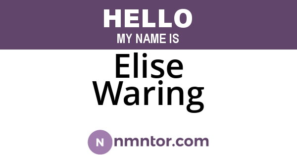 Elise Waring