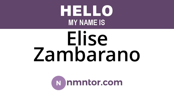 Elise Zambarano
