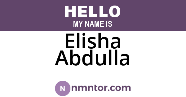 Elisha Abdulla