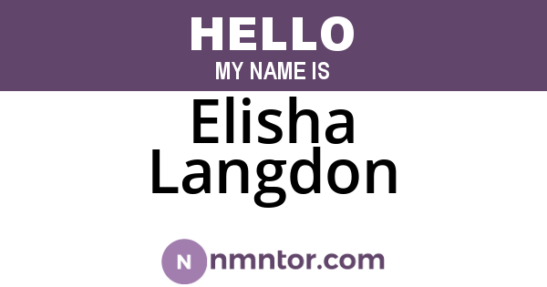 Elisha Langdon