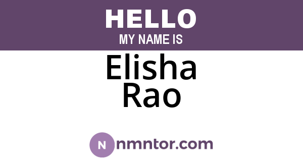 Elisha Rao
