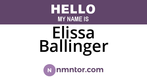 Elissa Ballinger