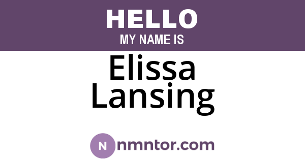 Elissa Lansing