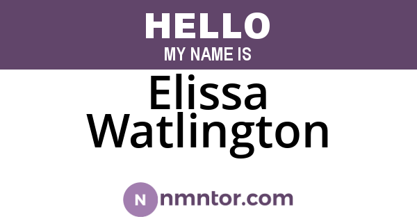 Elissa Watlington