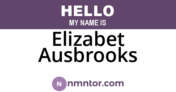 Elizabet Ausbrooks