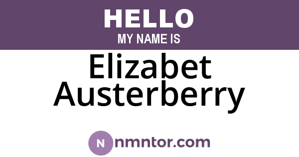 Elizabet Austerberry