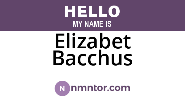 Elizabet Bacchus