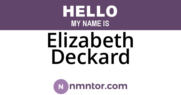 Elizabeth Deckard