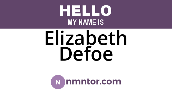 Elizabeth Defoe
