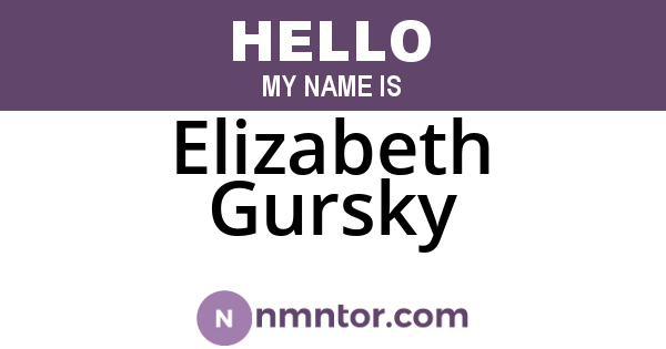 Elizabeth Gursky