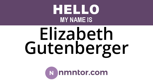 Elizabeth Gutenberger