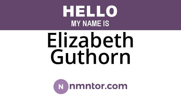 Elizabeth Guthorn
