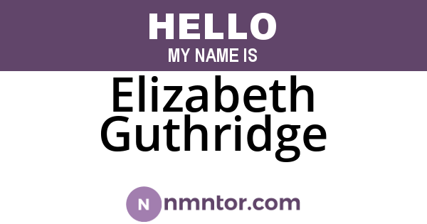 Elizabeth Guthridge