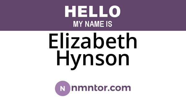Elizabeth Hynson
