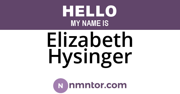 Elizabeth Hysinger
