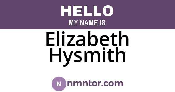 Elizabeth Hysmith