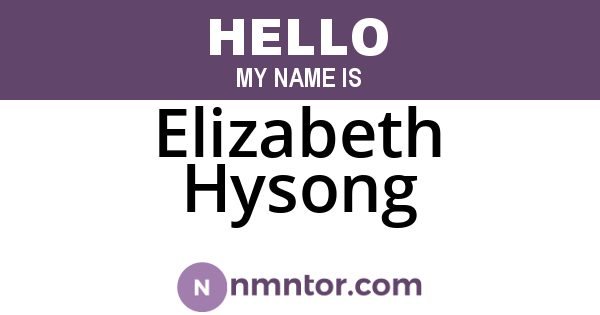 Elizabeth Hysong