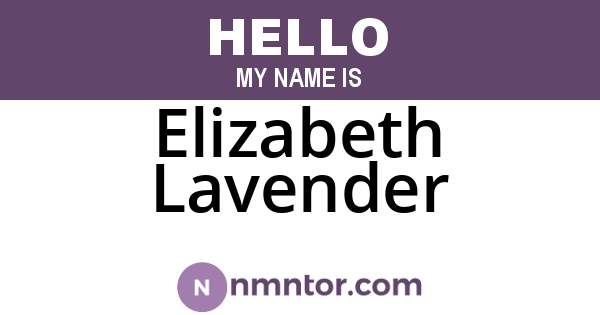 Elizabeth Lavender