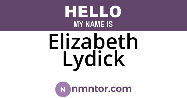 Elizabeth Lydick