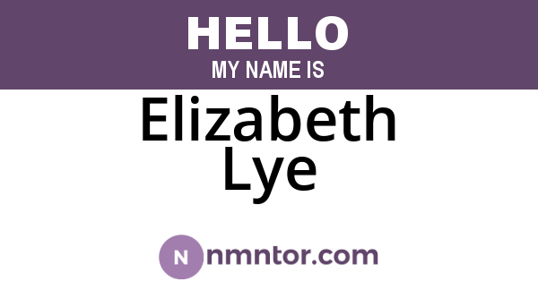Elizabeth Lye