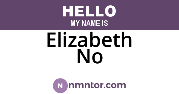 Elizabeth No