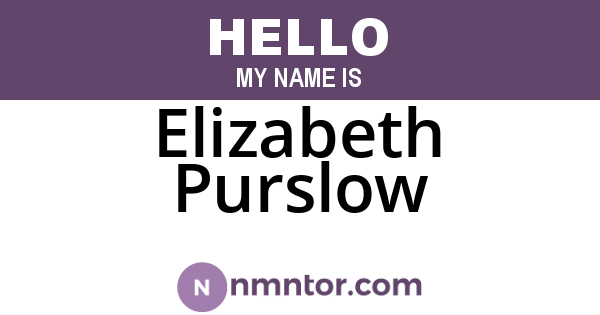 Elizabeth Purslow