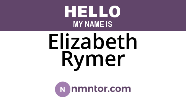 Elizabeth Rymer