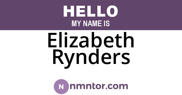 Elizabeth Rynders