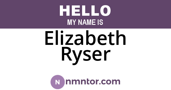 Elizabeth Ryser