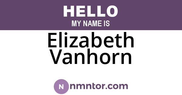 Elizabeth Vanhorn