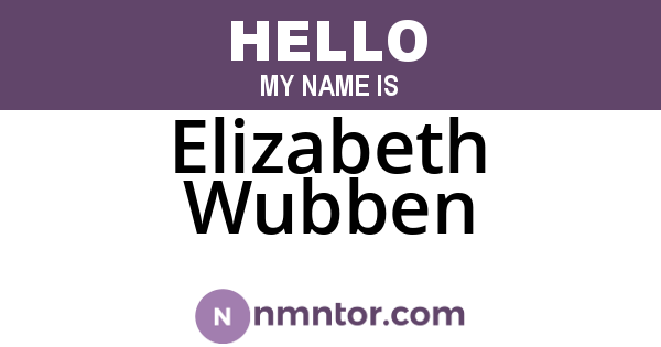 Elizabeth Wubben