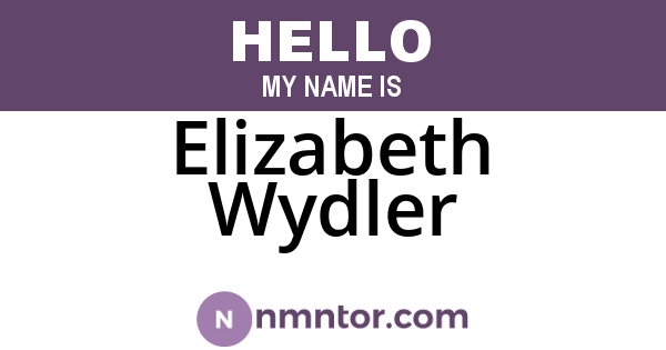 Elizabeth Wydler