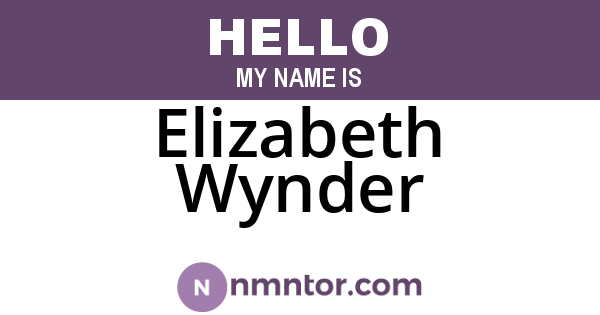 Elizabeth Wynder