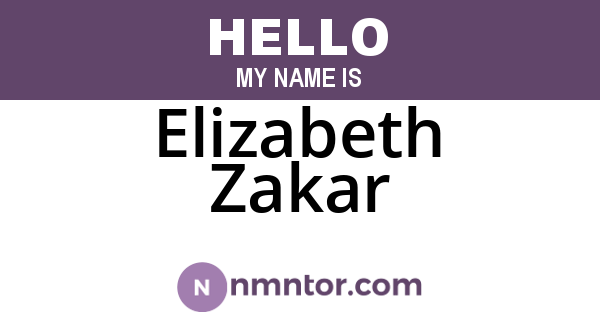 Elizabeth Zakar