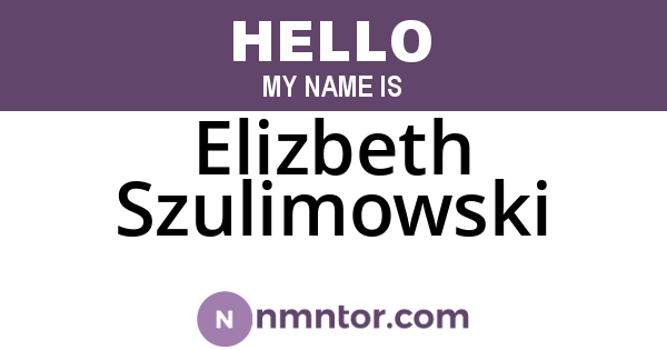 Elizbeth Szulimowski