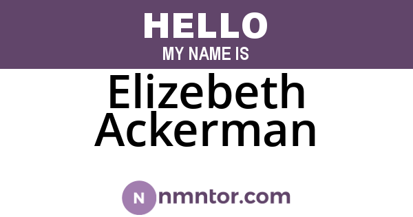 Elizebeth Ackerman