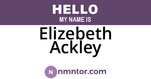 Elizebeth Ackley