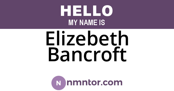 Elizebeth Bancroft